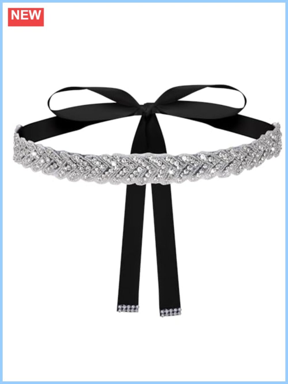 Rhinestone Wedding Waist Belt Satin Sash for Bridal Special Occasion